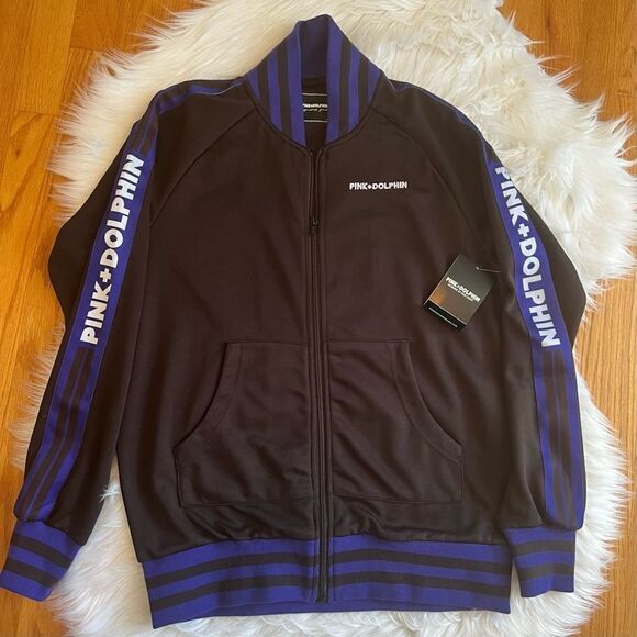 NWT Men’s Pink Dolphin SMU SCRIPT Track Jacket S - Picture 1 of 6
